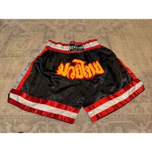 Revgear Shorts Mens XX-Large 2XL Black Muay Thai Fighting Kick Boxing MMA